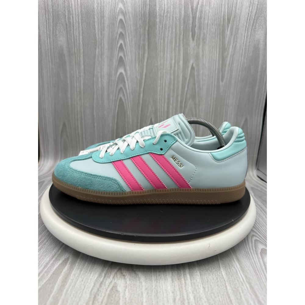 Adidas Samba Messi Mens Size 9.5 Halo Mint Lucid Pink Gum Shoes Sneakers K18505